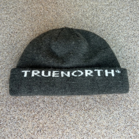 Truth North Gray Winter Knit Beanie wWhite Logo toddler baby One Size fits most - Picture 7 of 9